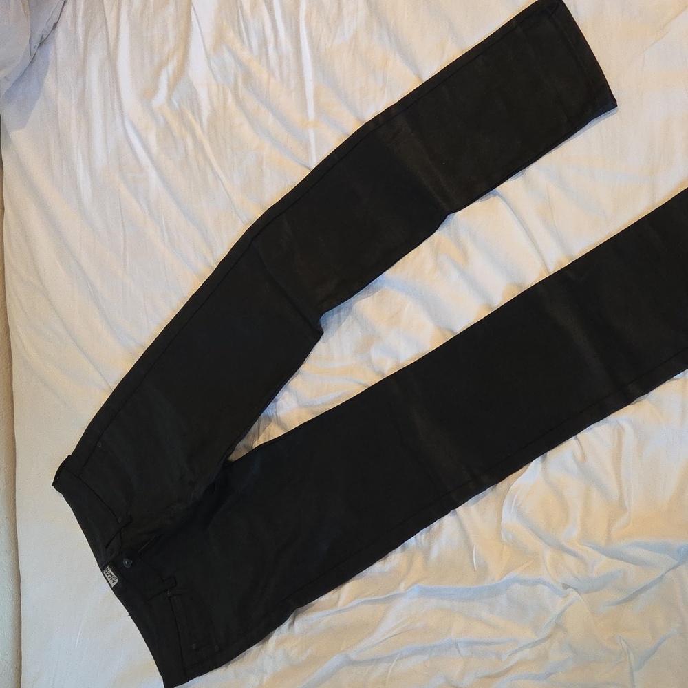 Naked & Famous Denim Black Coated Skinny Jeans